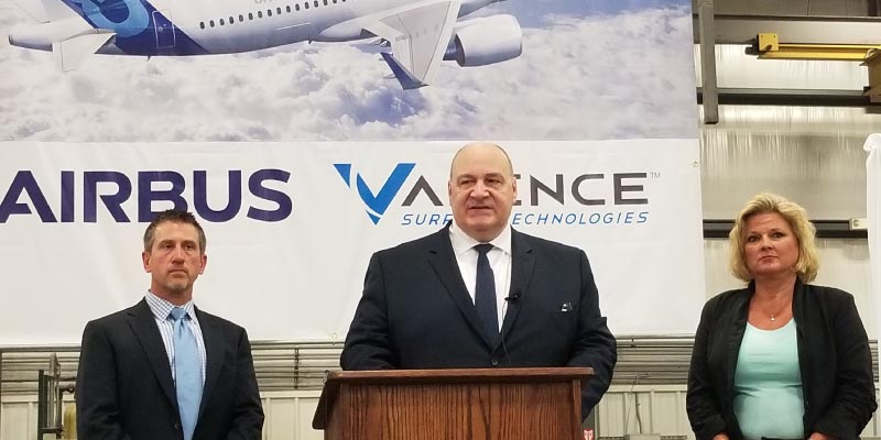 Valence Surface Technologies is the First Product Finishing Supplier to be accepted and recognized by Airbus Americas’ Prestigious Supplier Engagement Program