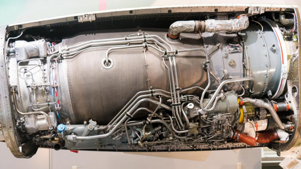 Aircraft engine components in regulated manufacturing system