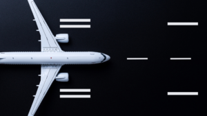 Aircraft overhead view supporting aerospace manufacturing standards