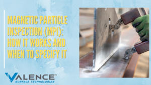 Magnetic particle inspection metal component cross section